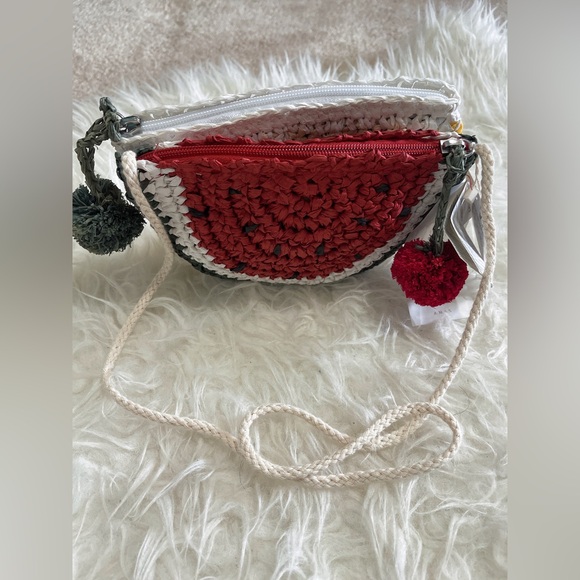 Brand new with tags Cute Watermelon Woven Bag Embroidery Mini Straw Bag... - Picture 5 of 5